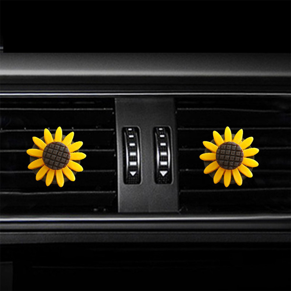 Home Fragrance Elements - 2Pcs Sunflower Car Aromatherapy Clip Air