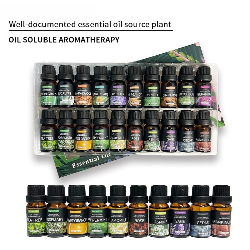 Home Fragrance Jasmine & Yuzu Porcelain Diffuser - 20 Kinds Aromatherapy Essential Oils Set