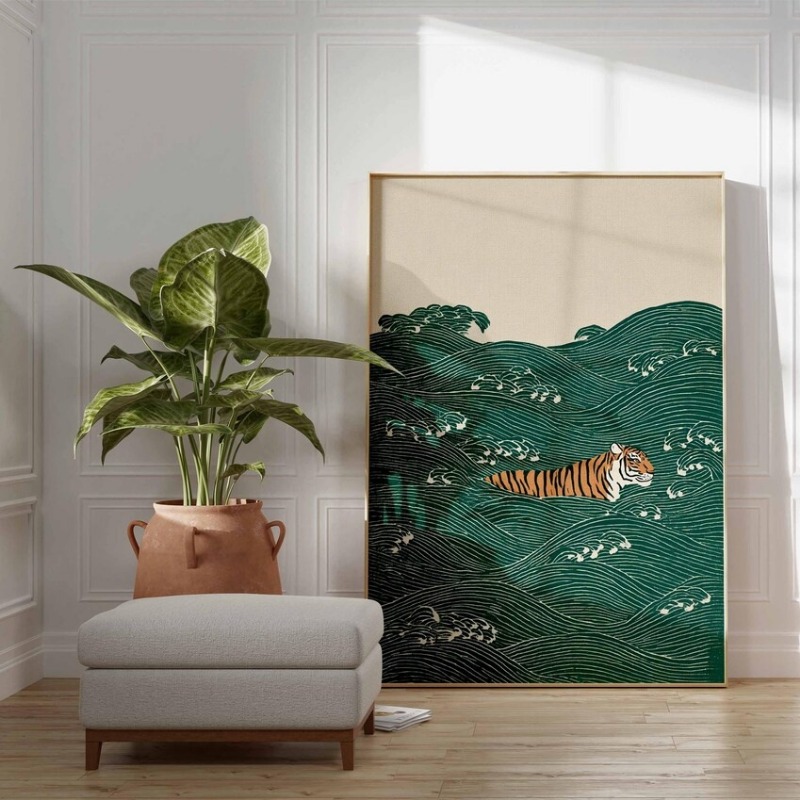 Vintage Japanese Tiger Poster  - đánh giá và giá Home Fragrance Ocean Breeze